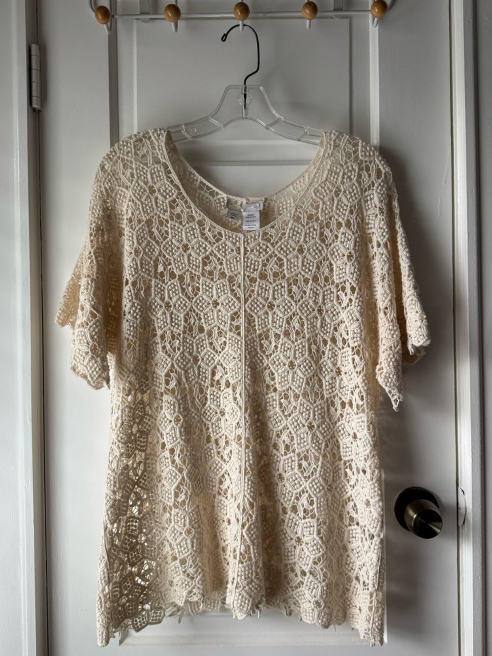 Vintage Crochet Short Sleeve Blouse